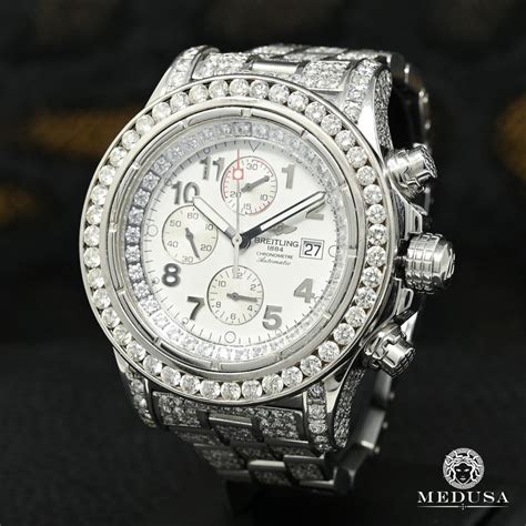 replica iced out breitling super avenger|breitling super avenger 48mm.